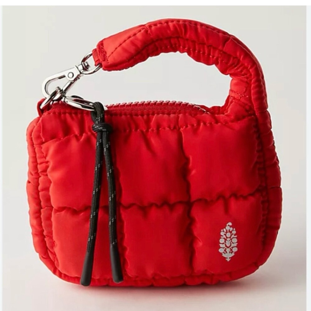 Free People Quilted Micro Pouch Red NWT Sold Out Mini Bag